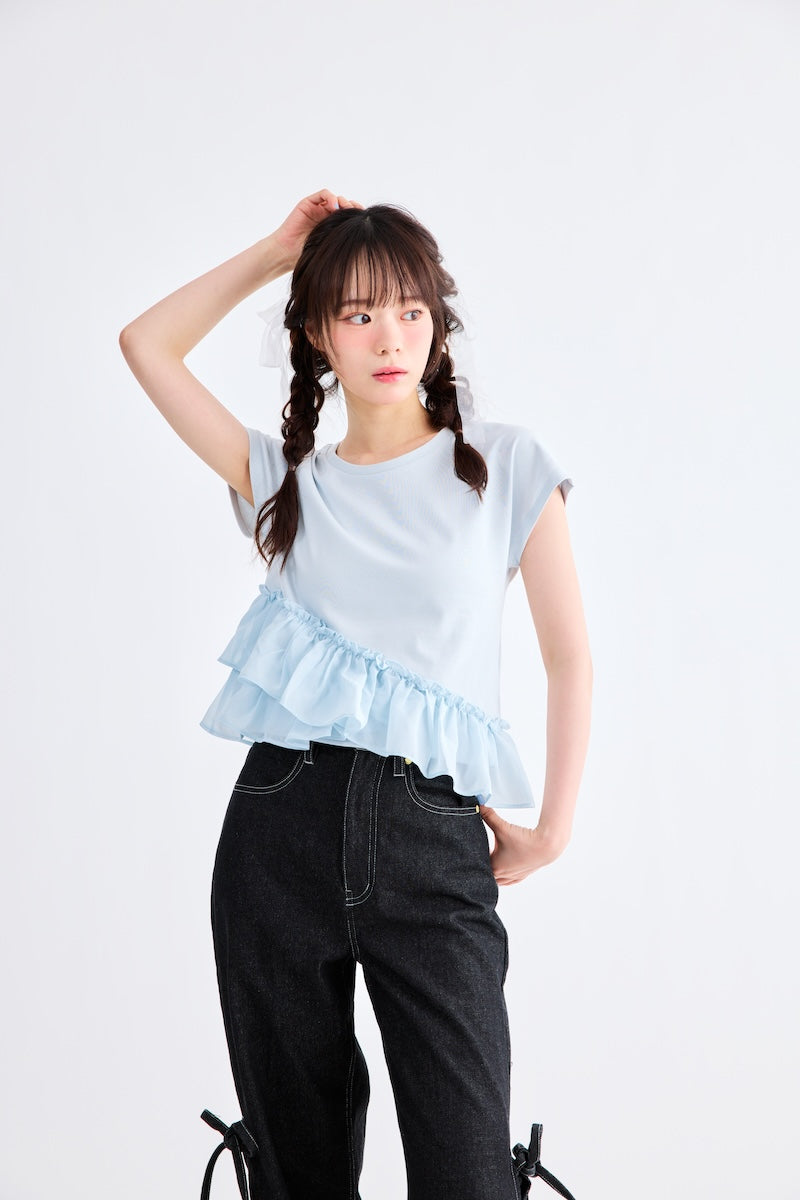 ANJUNA 売れ筋商品|||アンジュナ  Tシャツ トップス レディース Tops Grey and it_ カットソー レディース 半袖 Tシャツ 綿 チュニック