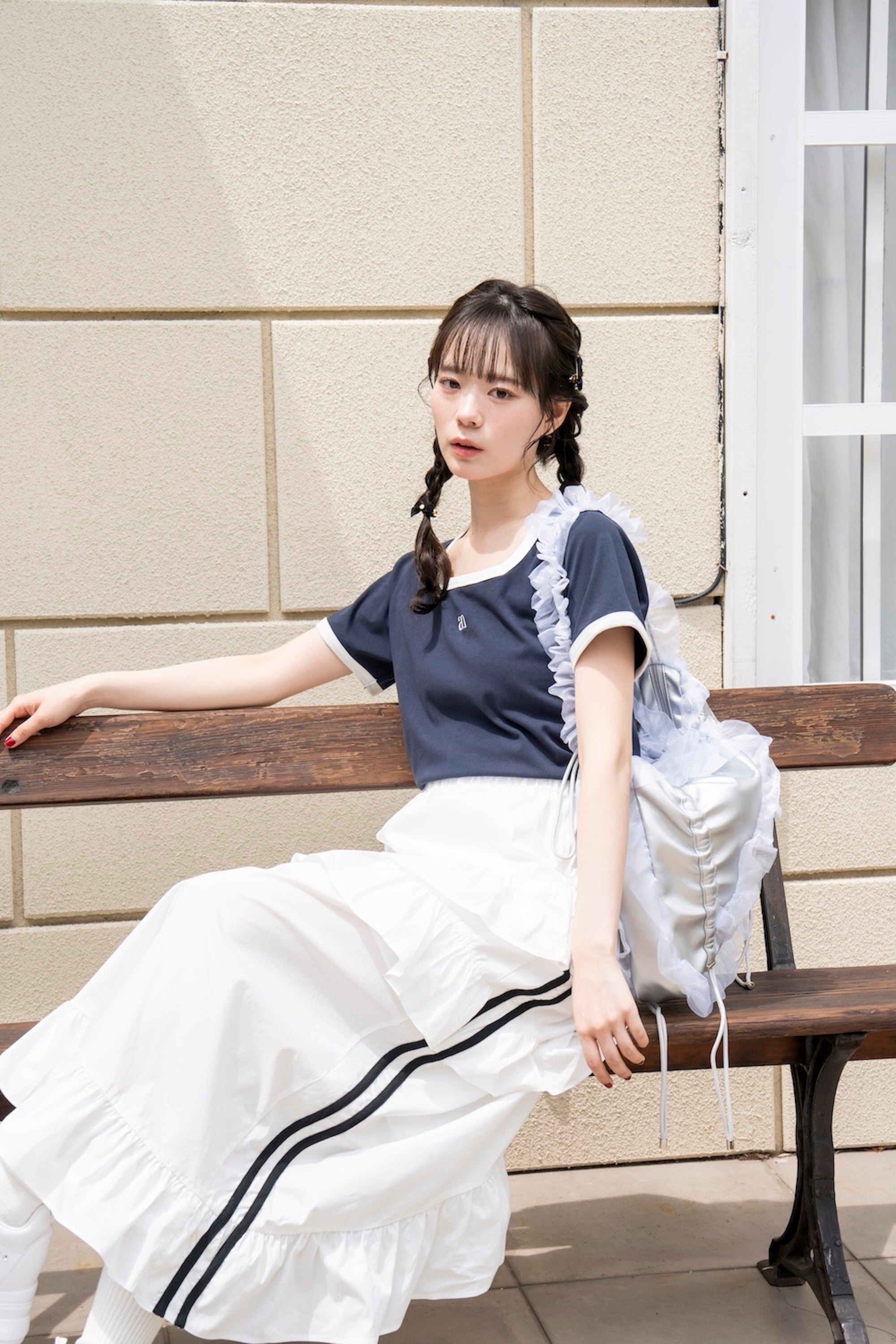 AnnMiru フリルバック　　アンミル　シルバー フリルバッグ – AnnMiru